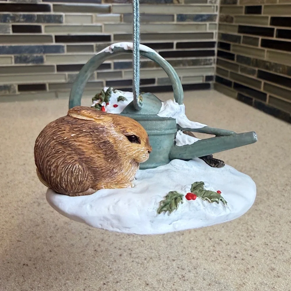VTG Hallmark Keepsake Ornament 2000 Snowy Garden Marjolein Bastin Rabbit Bird